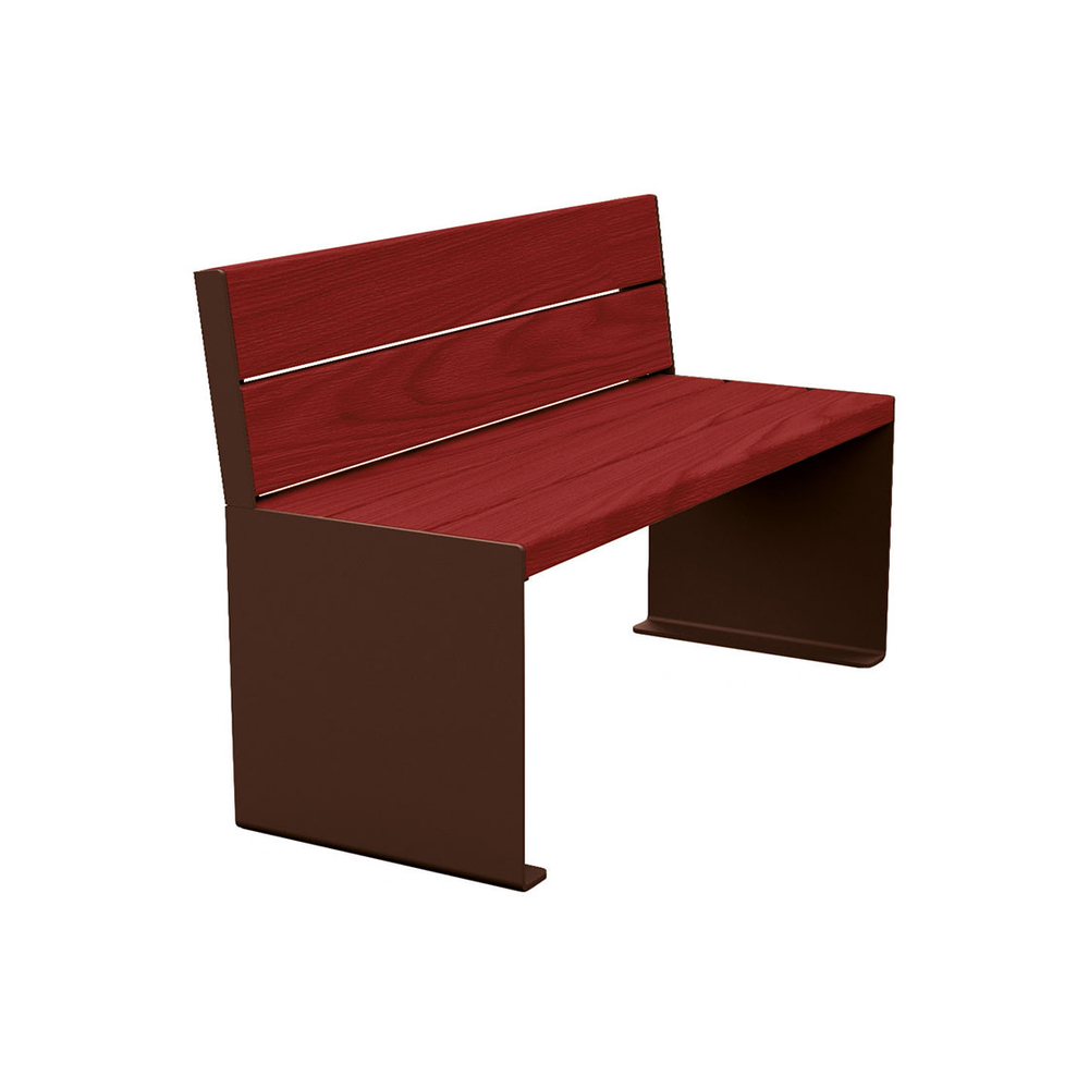 Banc bois et acier KUB RAL8017 - lasuré acajou - 1200mm - Banc - PROCITY - 306380.8017.ACAJ