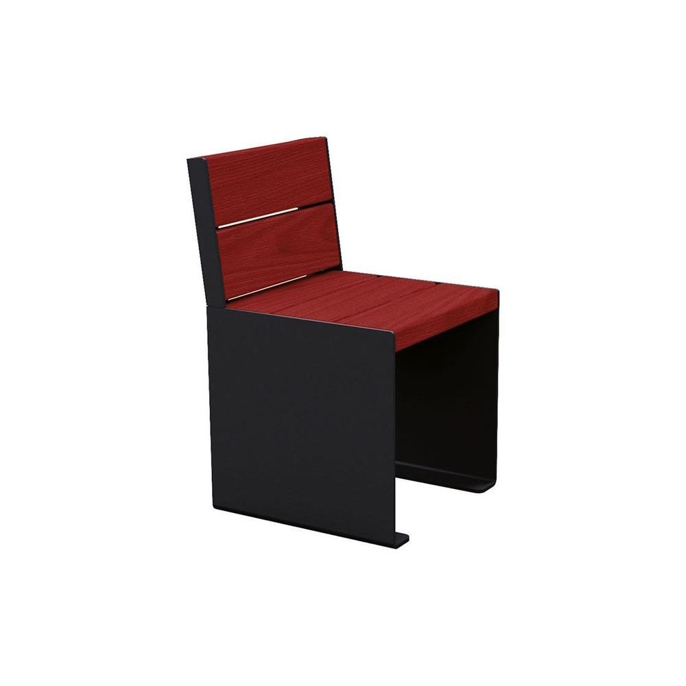 Banc bois et acier KUB RAL9005 - lasuré acajou - 450mm - Banc - PROCITY - 306394.9005.ACAJ
