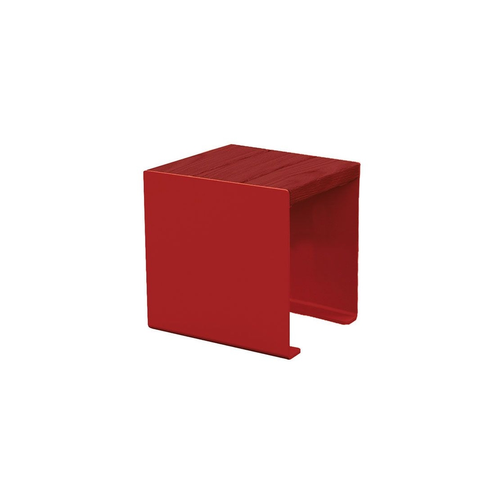 Banquette KUB acier et bois RAL3004 - lasuré acajou - 450mm - PROCITY - 306397.3004.ACAJ
