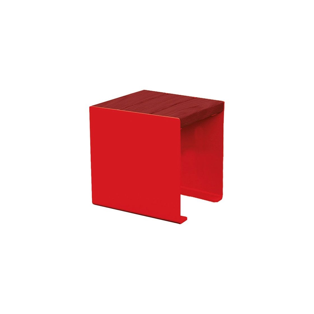 Banquette KUB acier et bois RAL3020 - lasuré acajou - 450mm - PROCITY - 306397.3020.ACAJ
