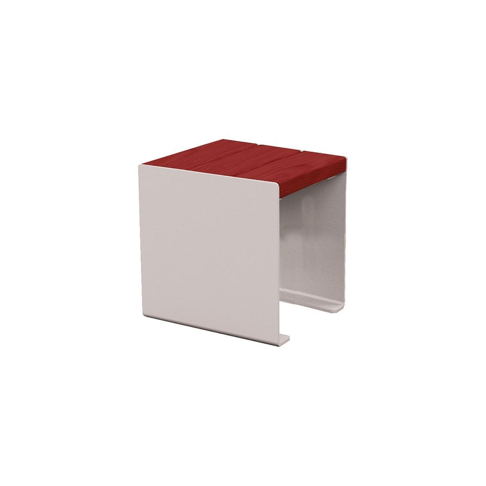 Banquette KUB acier et bois RAL7044 - lasuré acajou - 450mm - PROCITY - 306397.7044.ACAJ