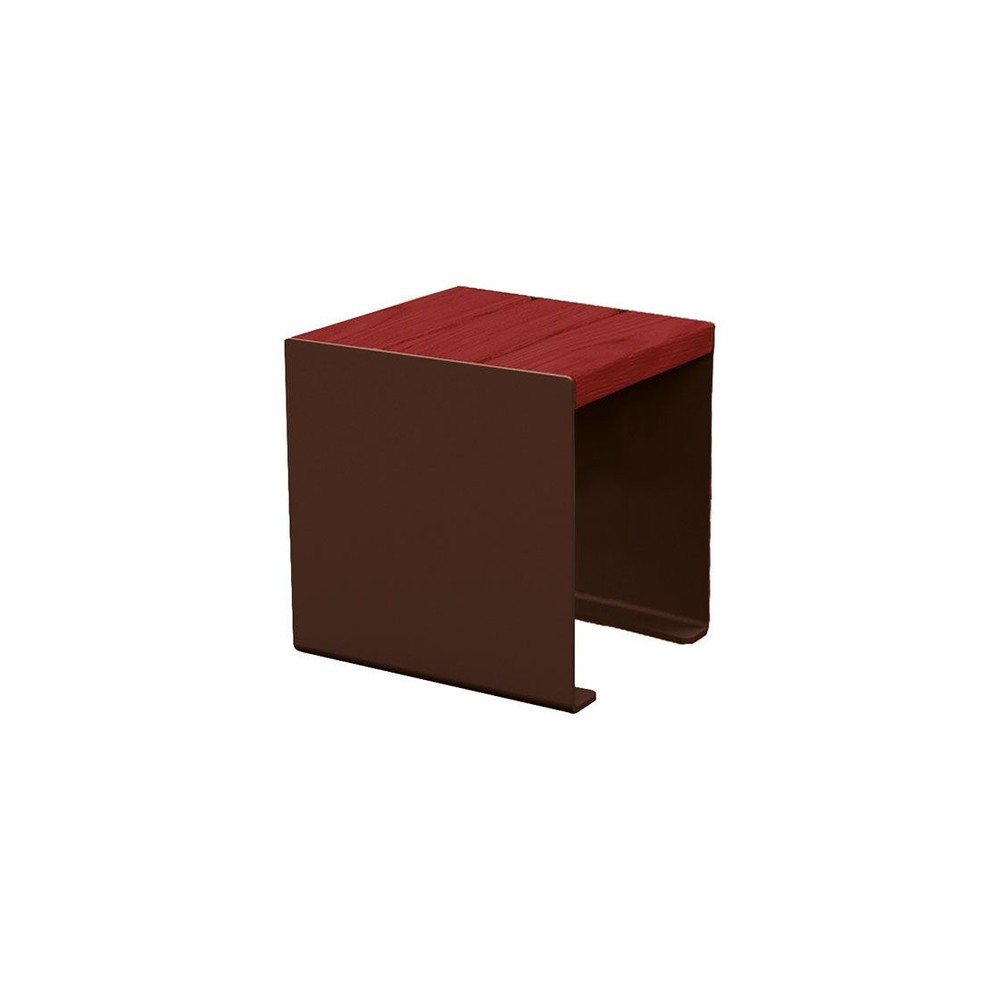 Banquette KUB acier et bois RAL8017 - lasuré acajou - 450mm - PROCITY - 306397.8017.ACAJ