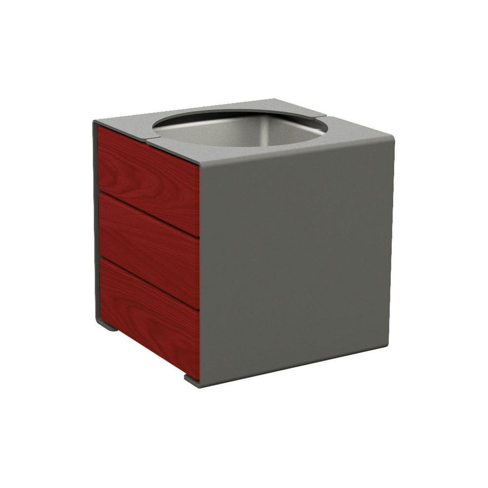 Bac à palmier KUB acier et bois Gris PROCITY - 306422.GPRO.ACAJ