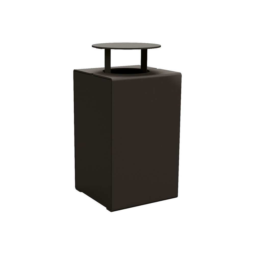 Corbeille KUB acier RAL9005 - Version couvercle - PROCITY - 306483.9005