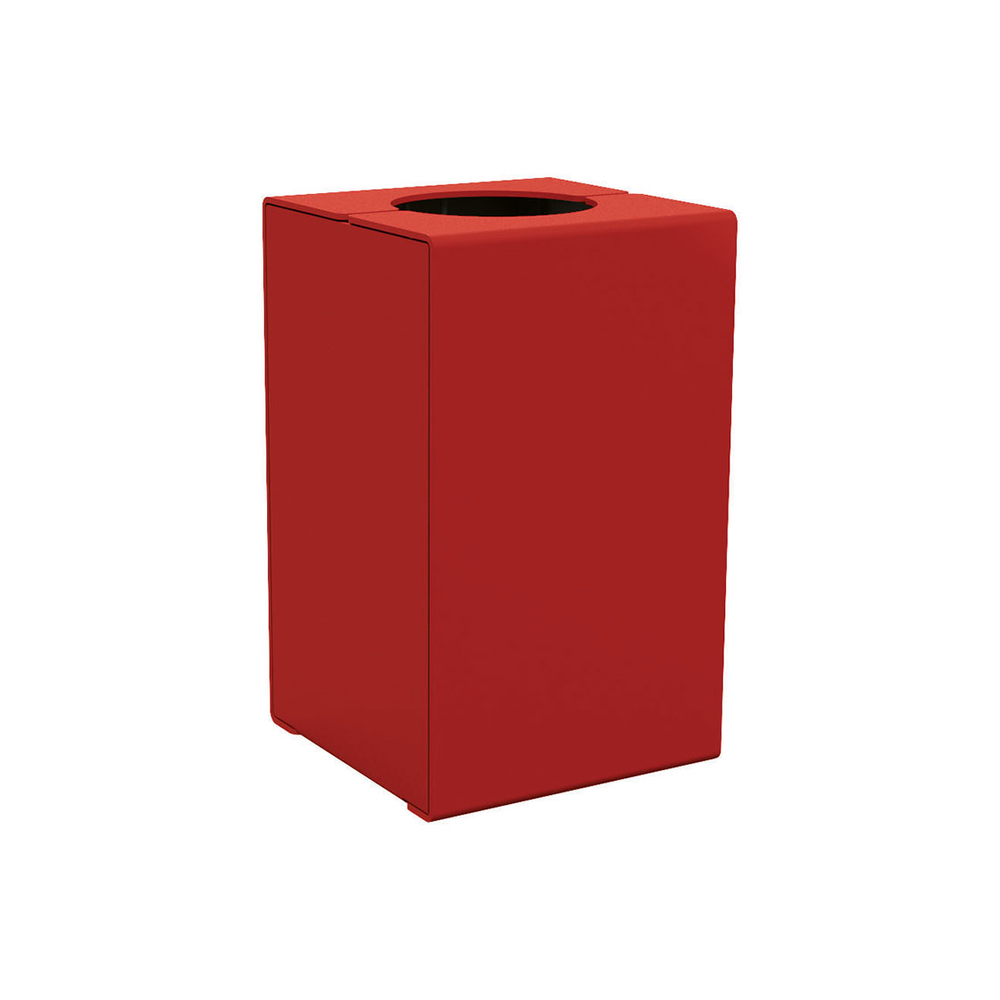 Corbeille KUB acier RAL3004 - Version sans couvercle - PROCITY - 306485.3004