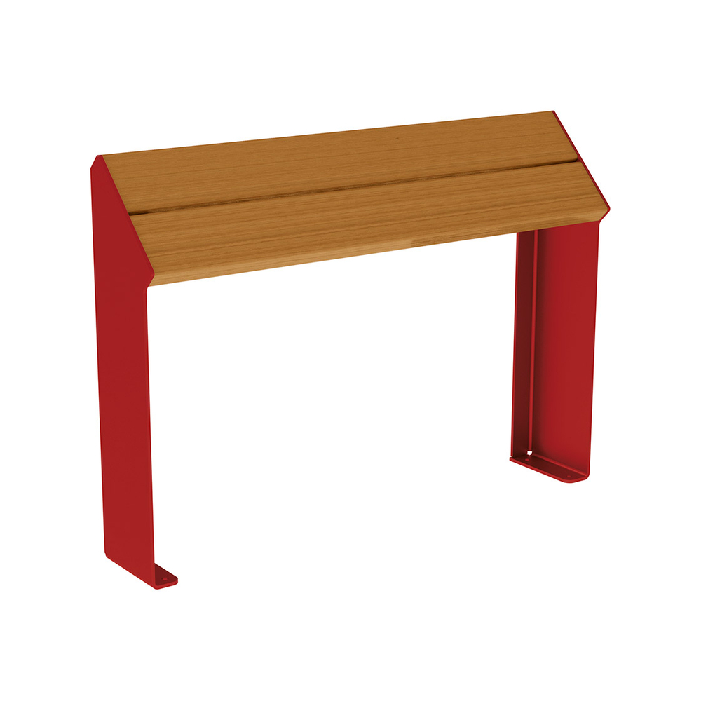 Assis-debout KUB acier et bois RAL3004 - lasuré chêne clair - PROCITY - 306720.3004.CHEC