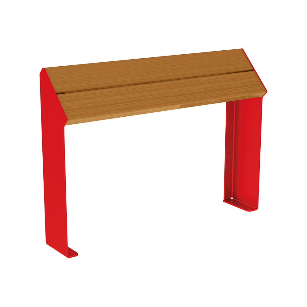 Assis-debout KUB acier et bois RAL3020 - lasuré chêne clair - PROCITY - 306720.3020.CHEC