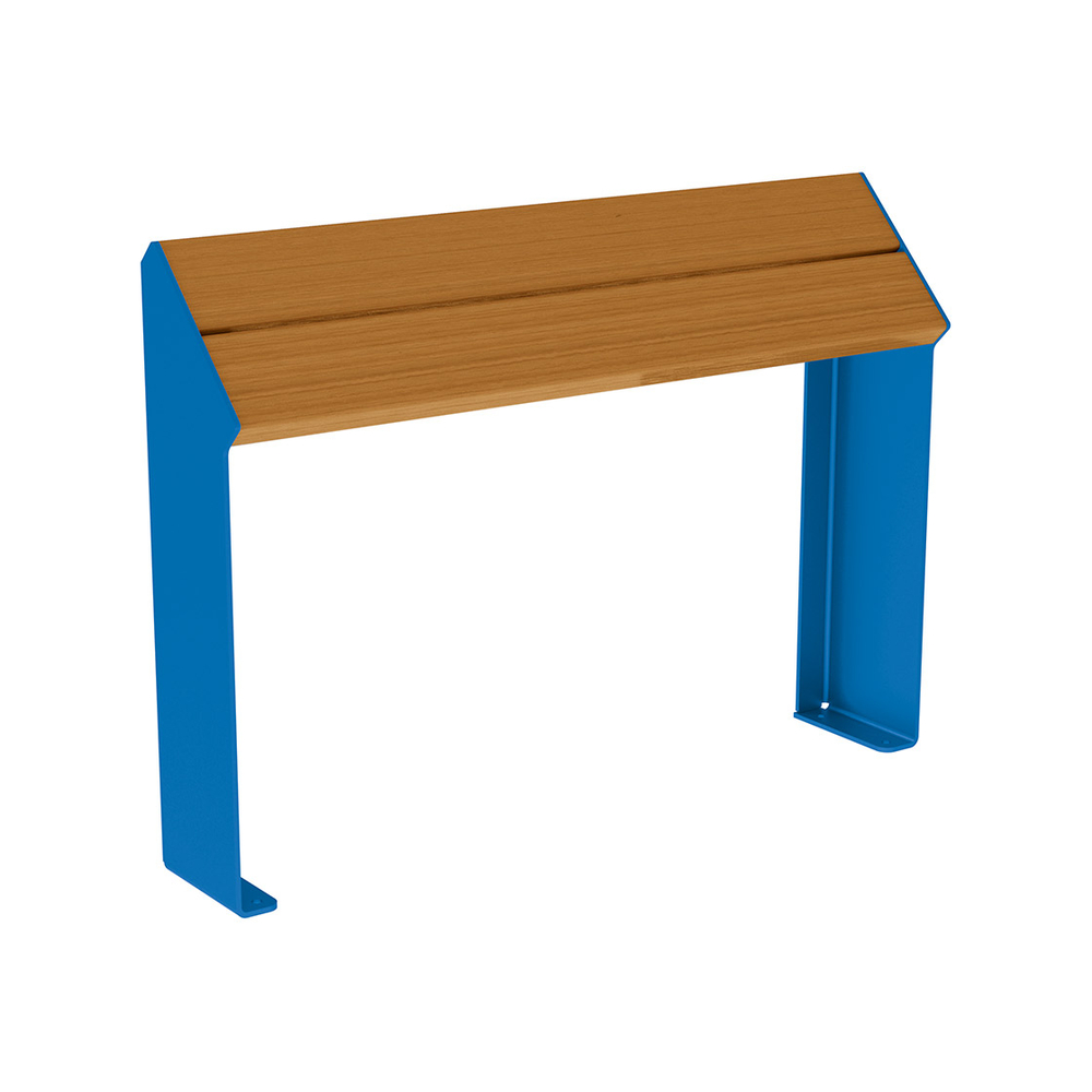 Assis-debout KUB acier et bois RAL5010 - lasuré chêne clair - PROCITY - 306720.5010.CHEC