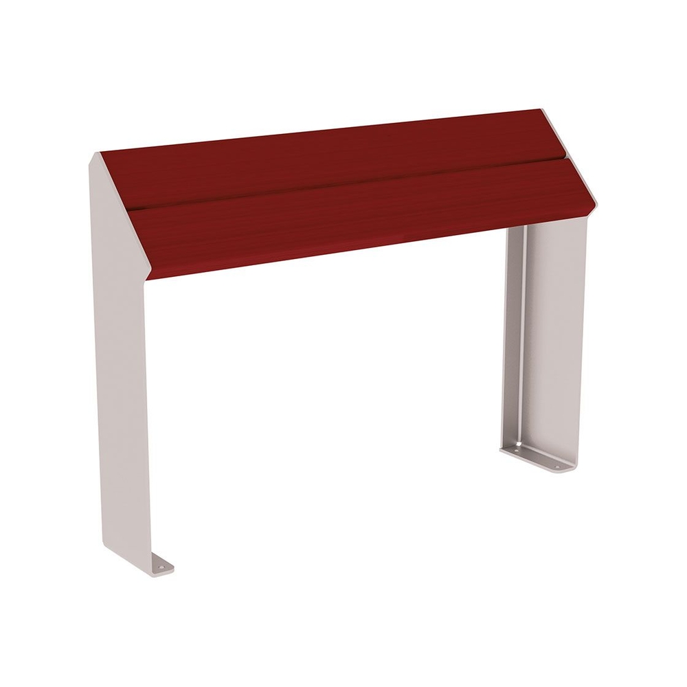 Assis-debout KUB acier et bois RAL7044 - lasuré acajou - PROCITY - 306720.7044.ACAJ