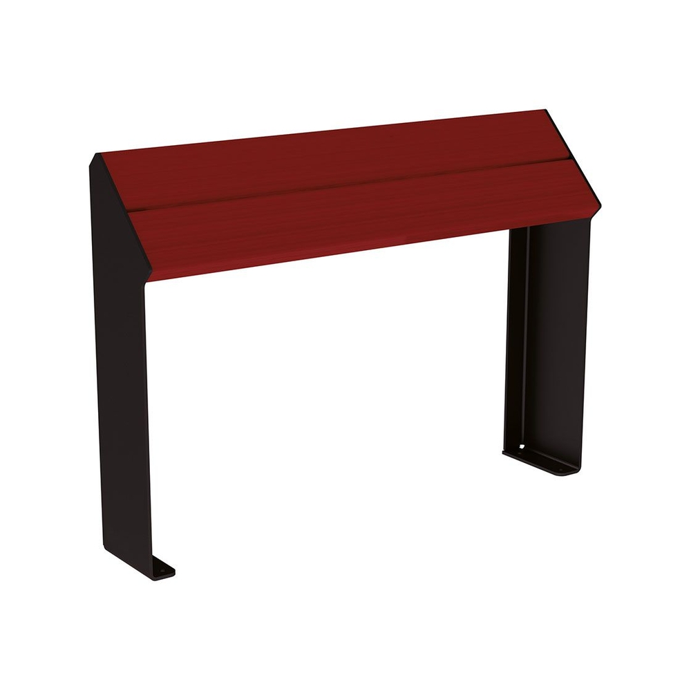 Assis-debout KUB acier et bois RAL9005 - lasuré acajou - PROCITY - 306720.9005.ACAJ