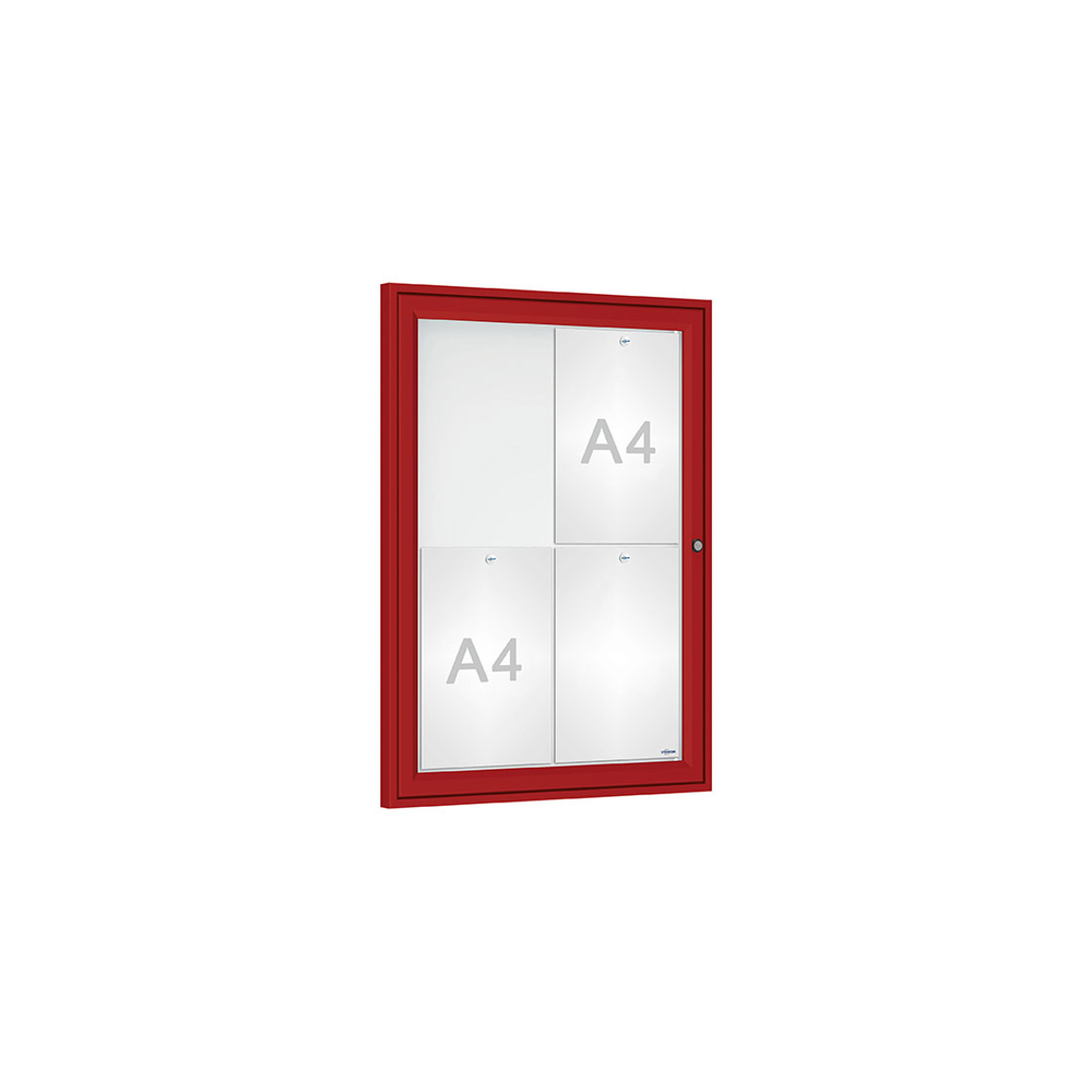 Vitrine Tradition RAL3004 - 4 A4 - 750x550mm - PROCITY - 405001.3004