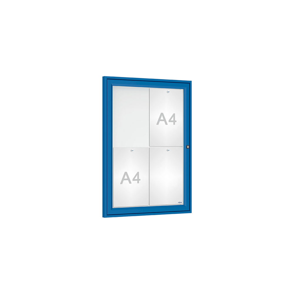 Vitrine Tradition RAL5010 - 4 A4 - 750x550mm - PROCITY - 405001.5010