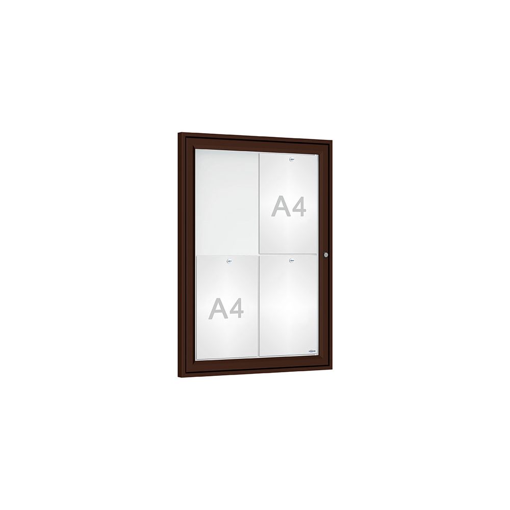 Vitrine Tradition RAL8017 - 4 A4 - 750x550mm - PROCITY - 405001.8017