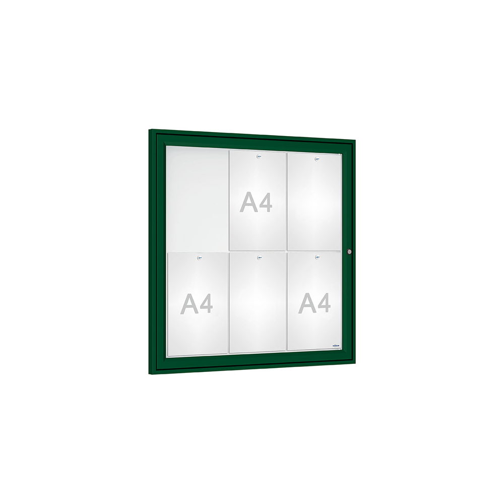 Vitrine Tradition RAL6005 - 6 A4 - 750x750mm - PROCITY - 405002.6005