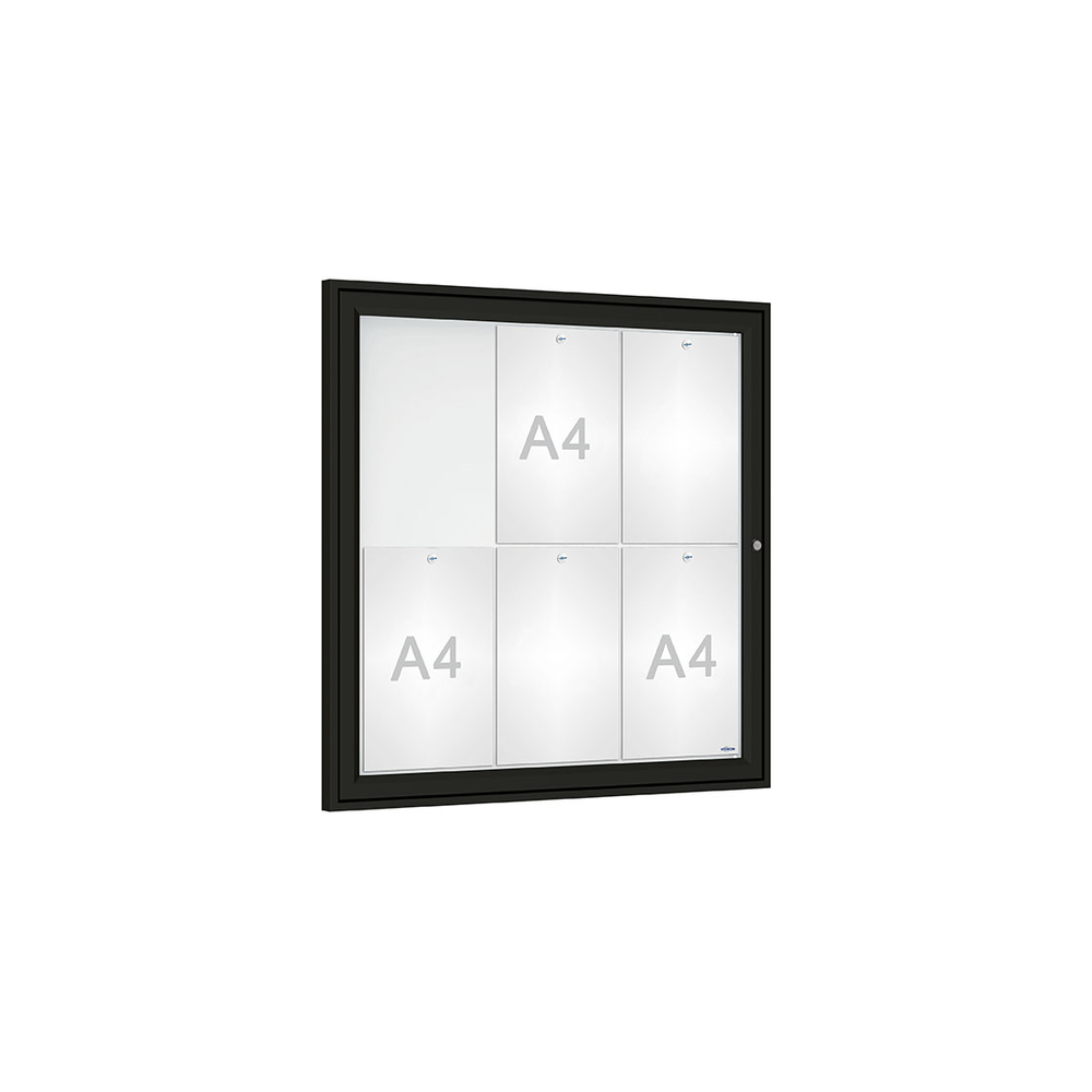 Vitrine Tradition RAL9005 - 6 A4 - 750x750mm - PROCITY - 405002.9005