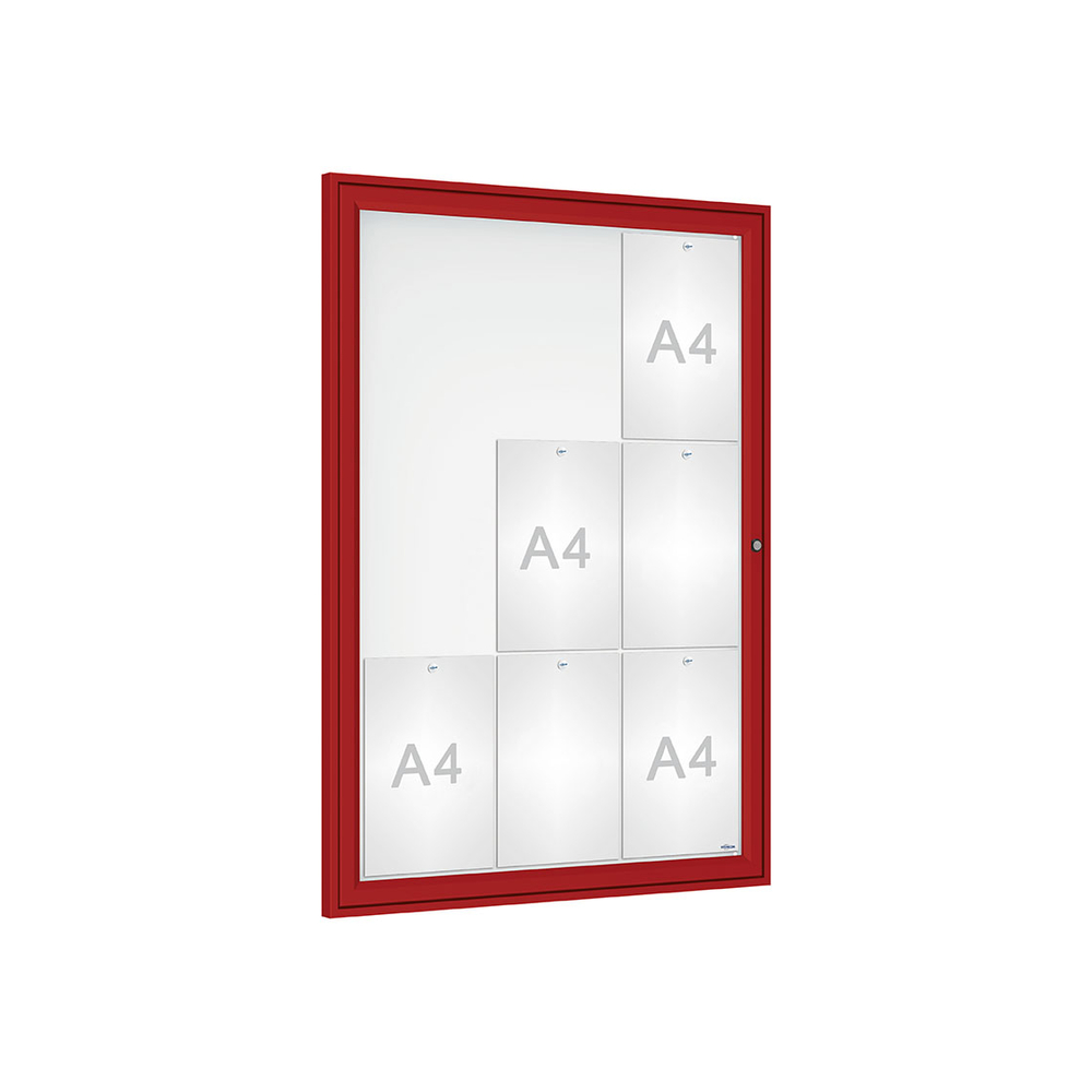 Vitrine Tradition RAL3004 - 9 A4 - 1050x750mm - PROCITY - 405003.3004