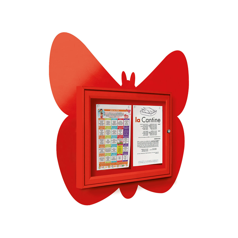 Vitrine Thématique RAL3020 - Papillon 2 A4 - 400x550mm - PROCITY - 405026.3020