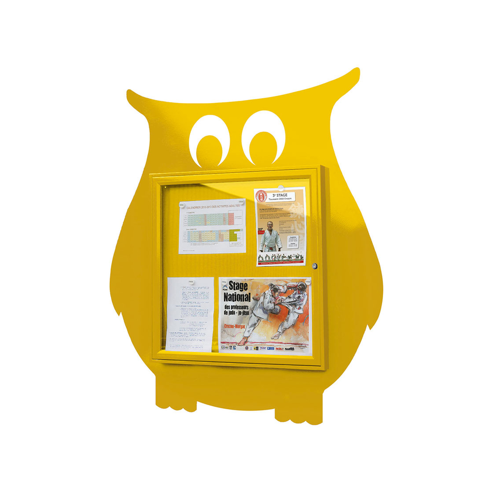 Vitrine Thématique RAL1021 - Hibou 6 A4 - 750x750mm - PROCITY - 405029.1021