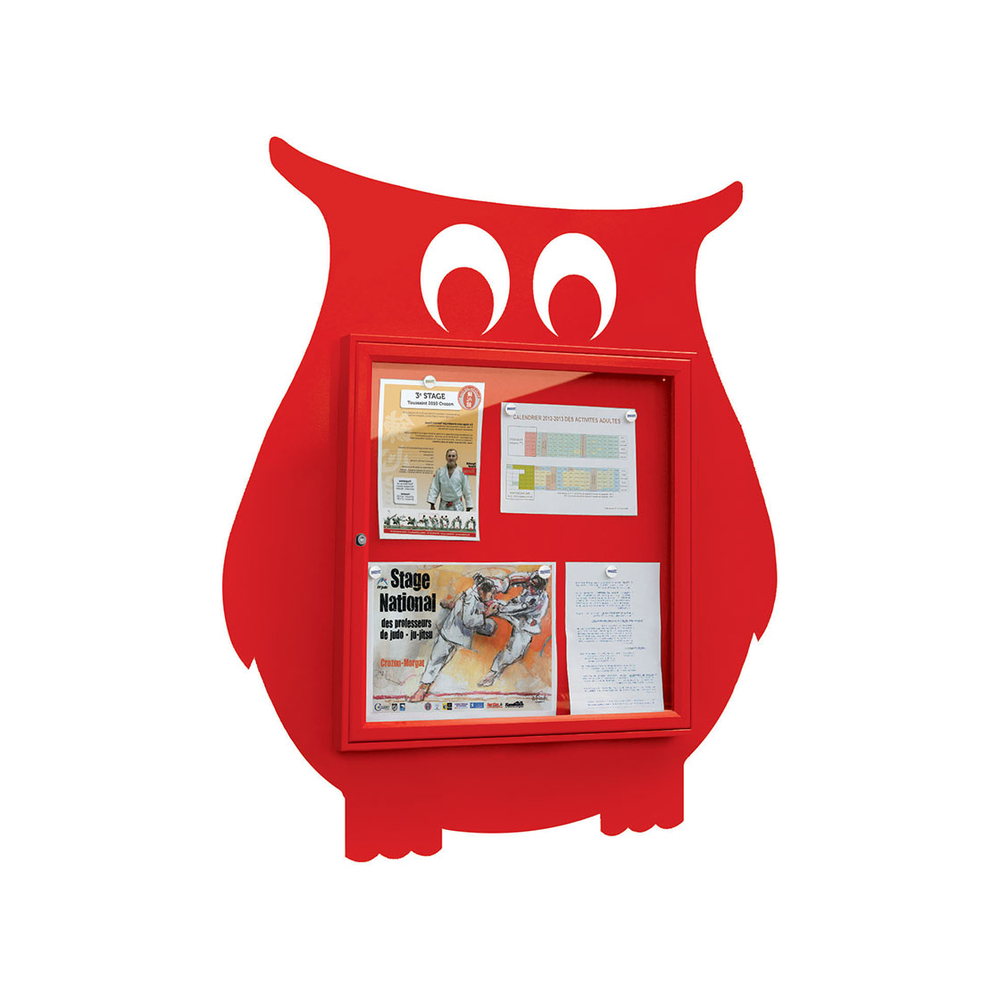 Vitrine Thématique RAL3020 - Hibou 6 A4 - 750x750mm - PROCITY - 405029.3020