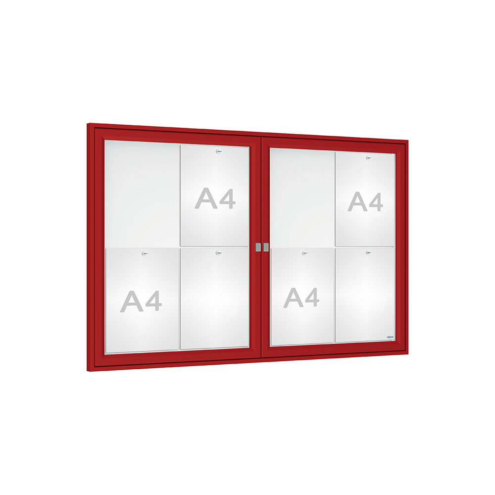 Vitrine Tradition RAL3004 - 8 A4 - 750x1200mm - PROCITY - 405075.3004