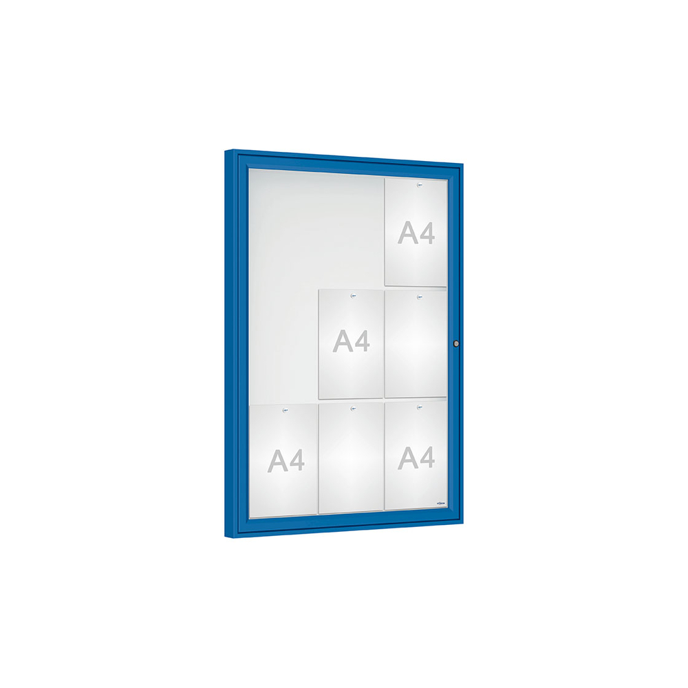 Vitrine Classique RAL5010 - Plexichocs - 9 A4 - 1050x750mm - PROCITY - 406002.5010