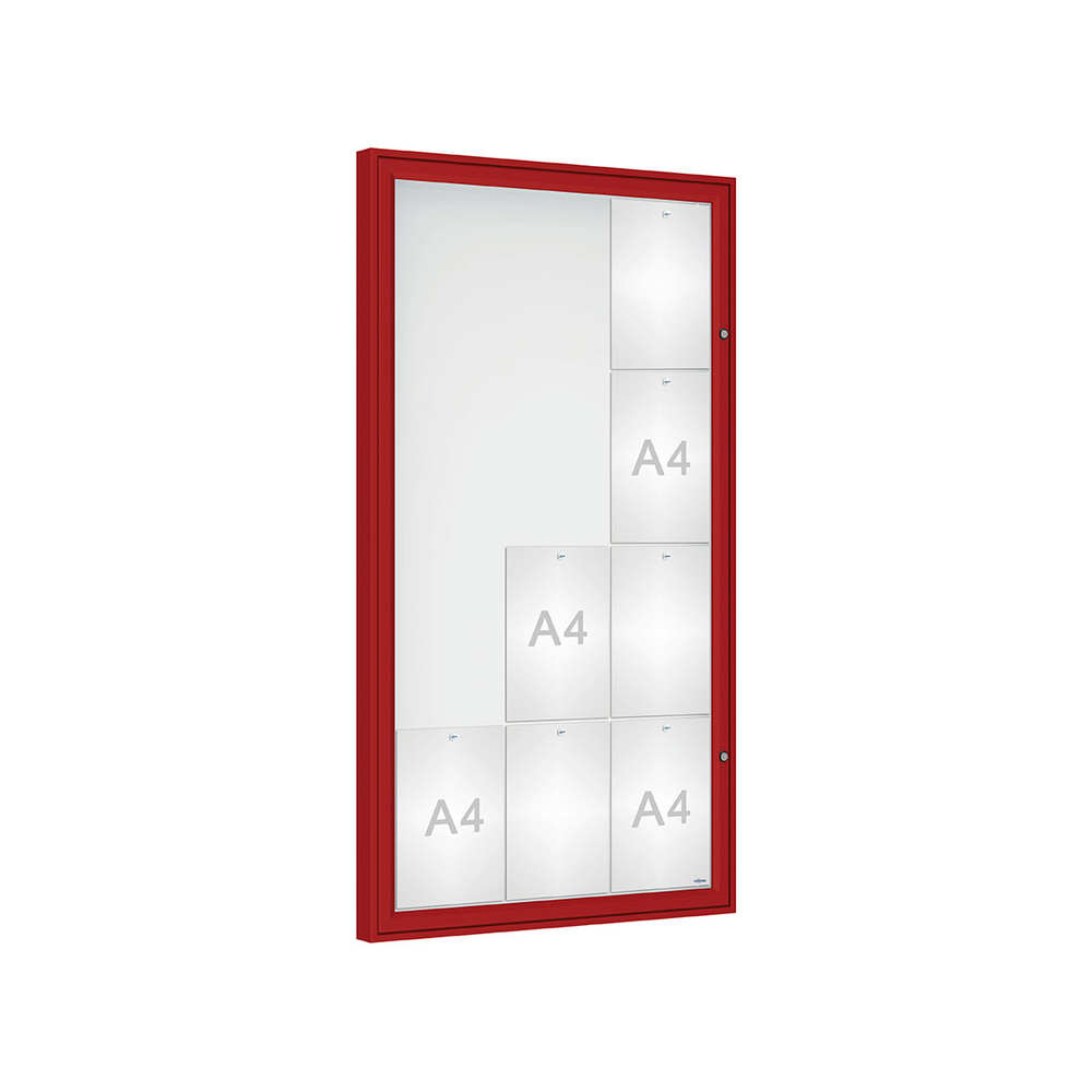 Vitrine Classique RAL3004 - Plexichocs - 12 A4 - 1350x750mm - PROCITY - 406003.3004