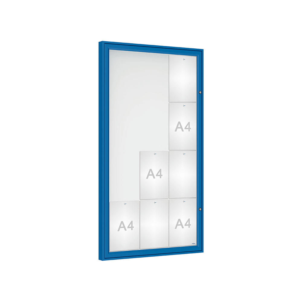 Vitrine Classique RAL5010 - Plexichocs - 12 A4 - 1350x750mm - PROCITY - 406003.5010