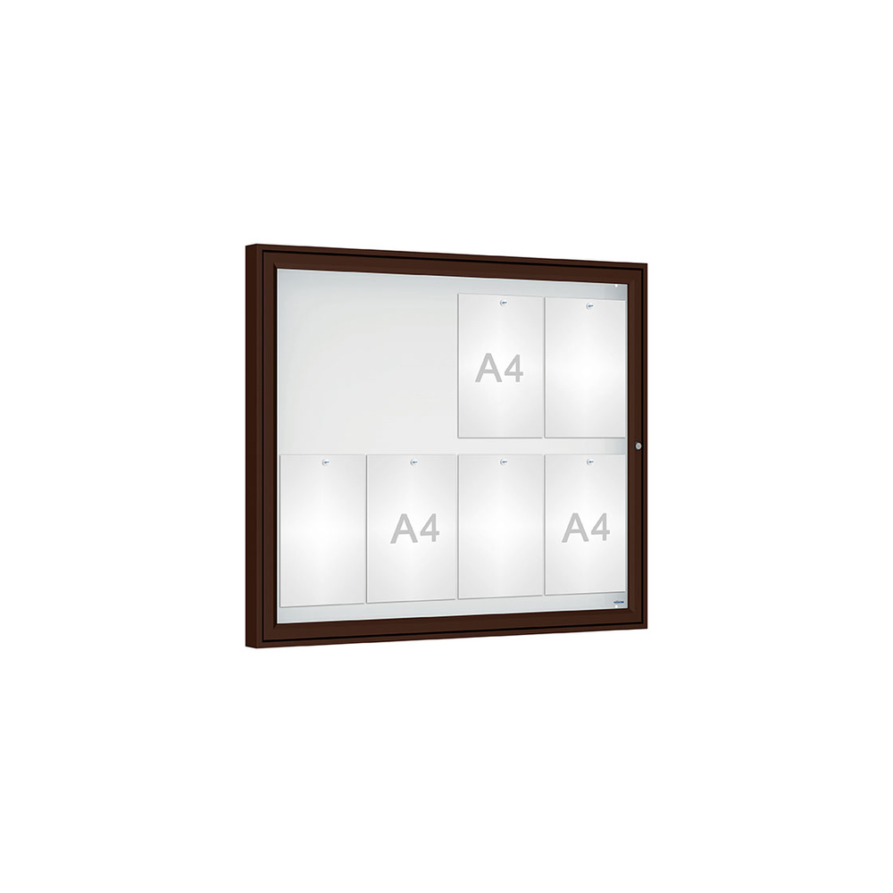 Vitrine Classique RAL8017 - Plexichocs - 8 A4 - 830x980mm - PROCITY - 406080.8017