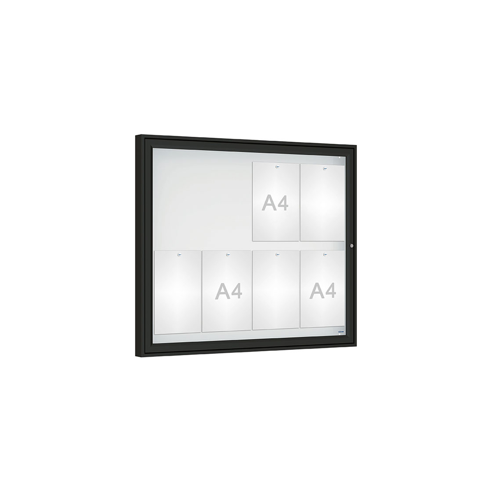 Vitrine Classique RAL9005 - Verre sécurisé - 8 A4 - 830x980mm - PROCITY - 406480.9005