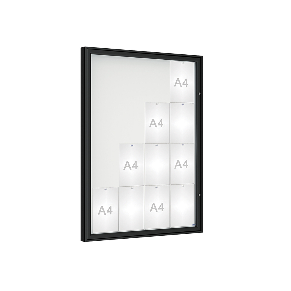 Vitrine 1000mm RAL9005 - Plexichocs - 16 A4 - 1350x1000mm - PROCITY - 407003.9005