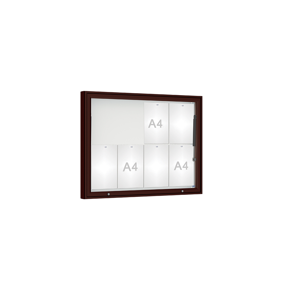 Vitrine 1000mm RAL8017 - Verre sécurisé - 8 A4 - 750x1000mm - PROCITY - 407404.8017