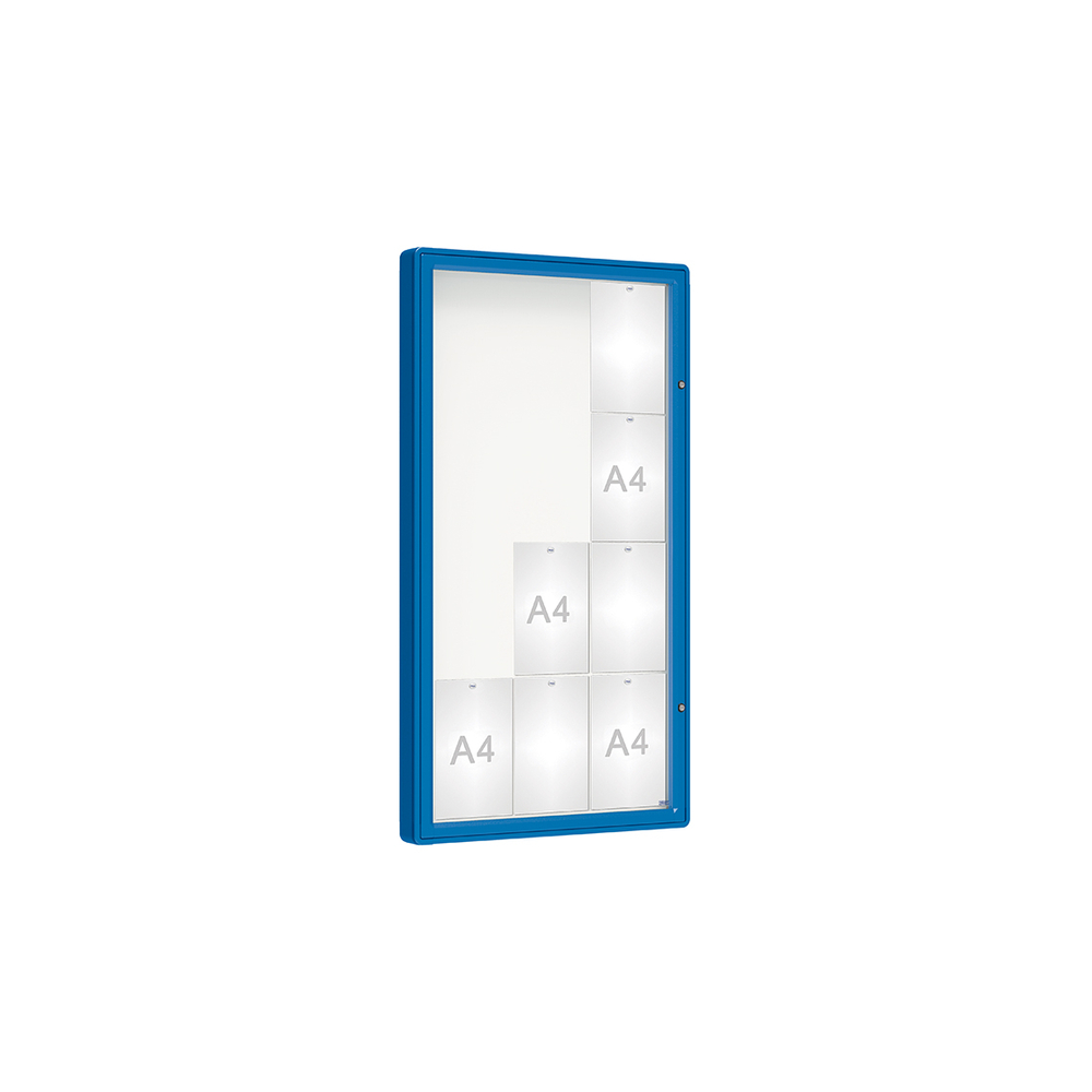 Vitrine 2000mm RAL5010 - Plexichocs - 12 A4 - 1350x750mm - PROCITY - 410002.5010