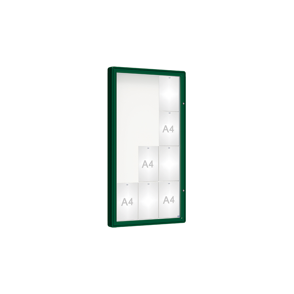 Vitrine 2000mm RAL6005 - Plexichocs - 12 A4 - 1350x750mm - PROCITY - 410002.6005