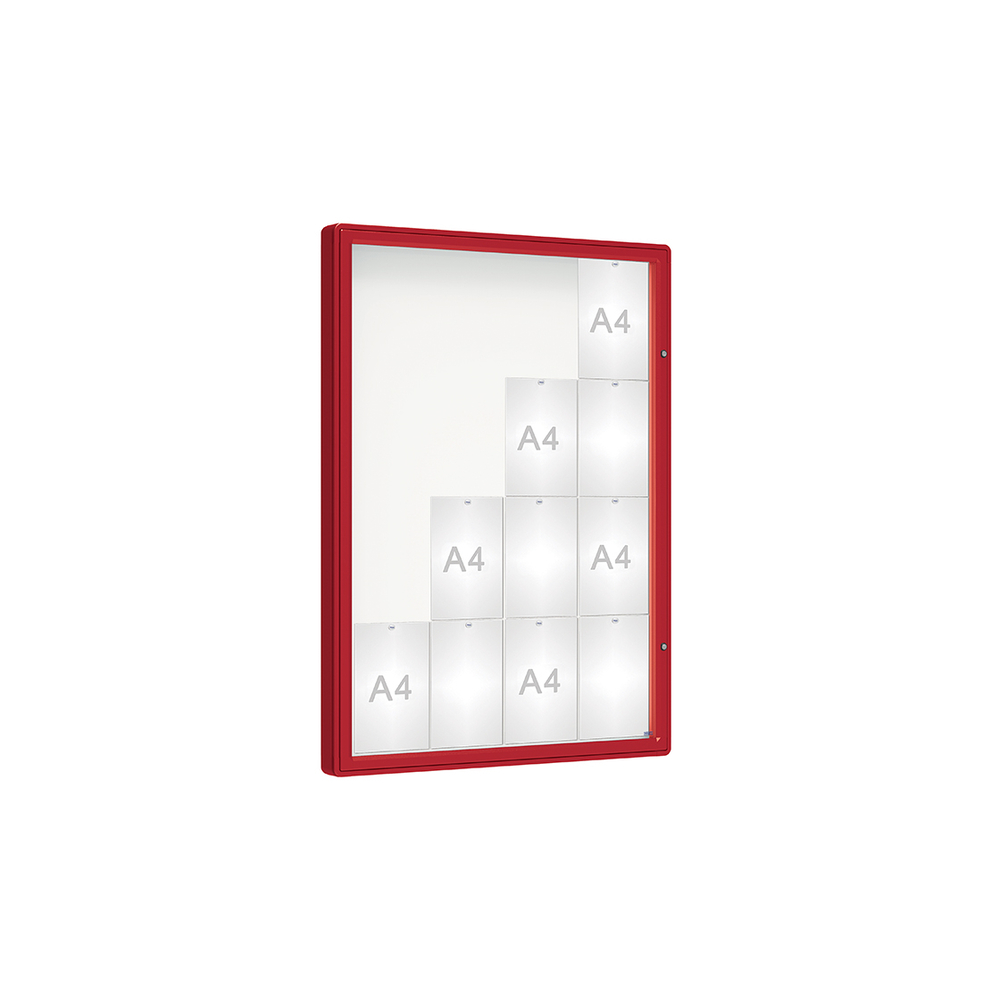 Vitrine 2000mm RAL3004 - Plexichocs - 16 A4 - 1350x1000mm - PROCITY - 410003.3004