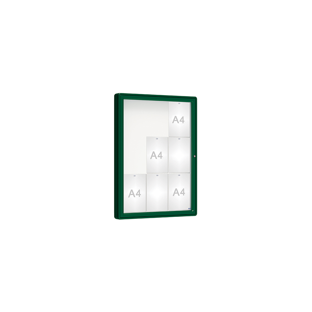 Vitrine 2000mm RAL6005 - Plexichocs - 9 A4 - 1000x750mm - PROCITY - 410070.6005