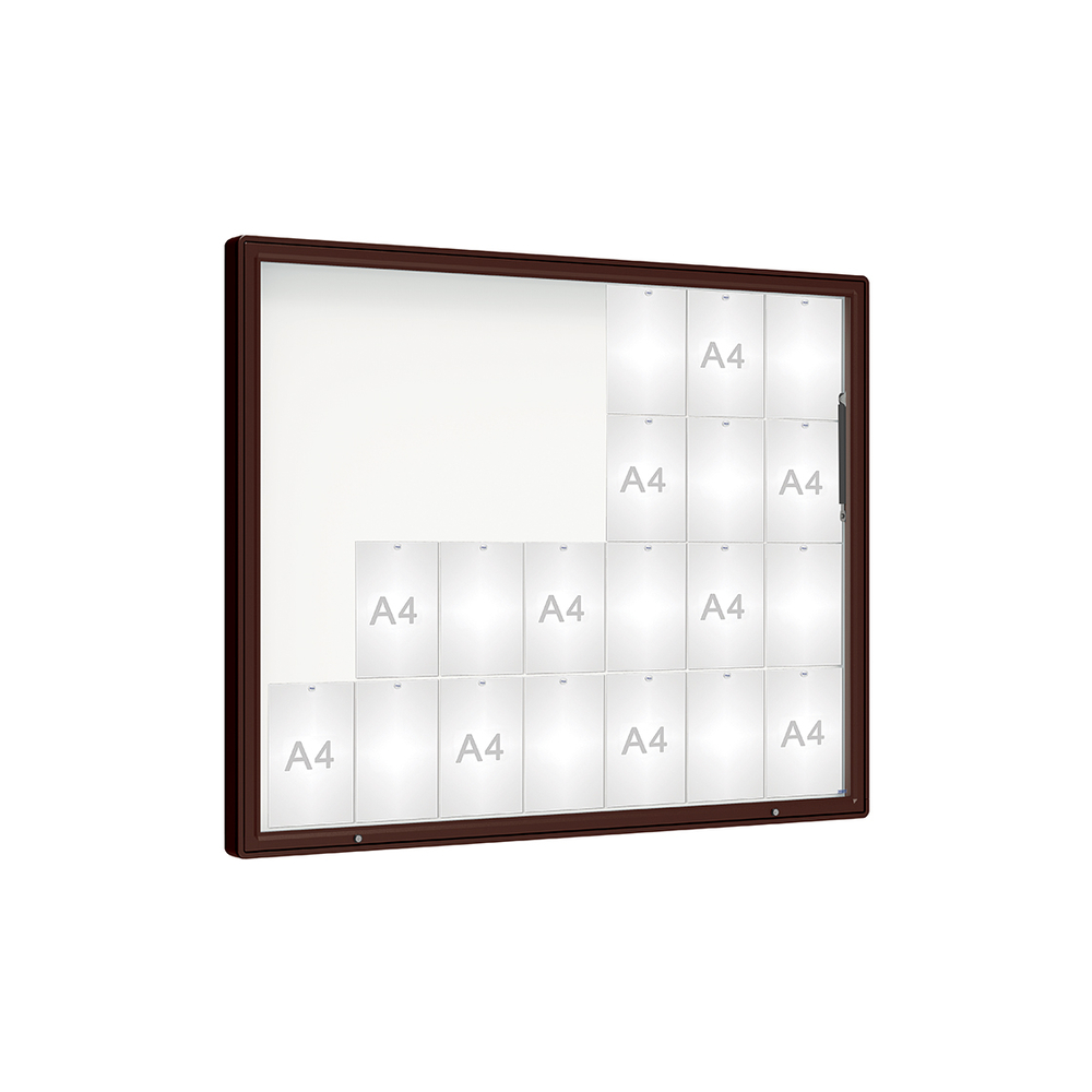 Vitrine 2000mm RAL8017 - Plexichocs - 28 A4 - 1350x1710mm - PROCITY - 410073.8017