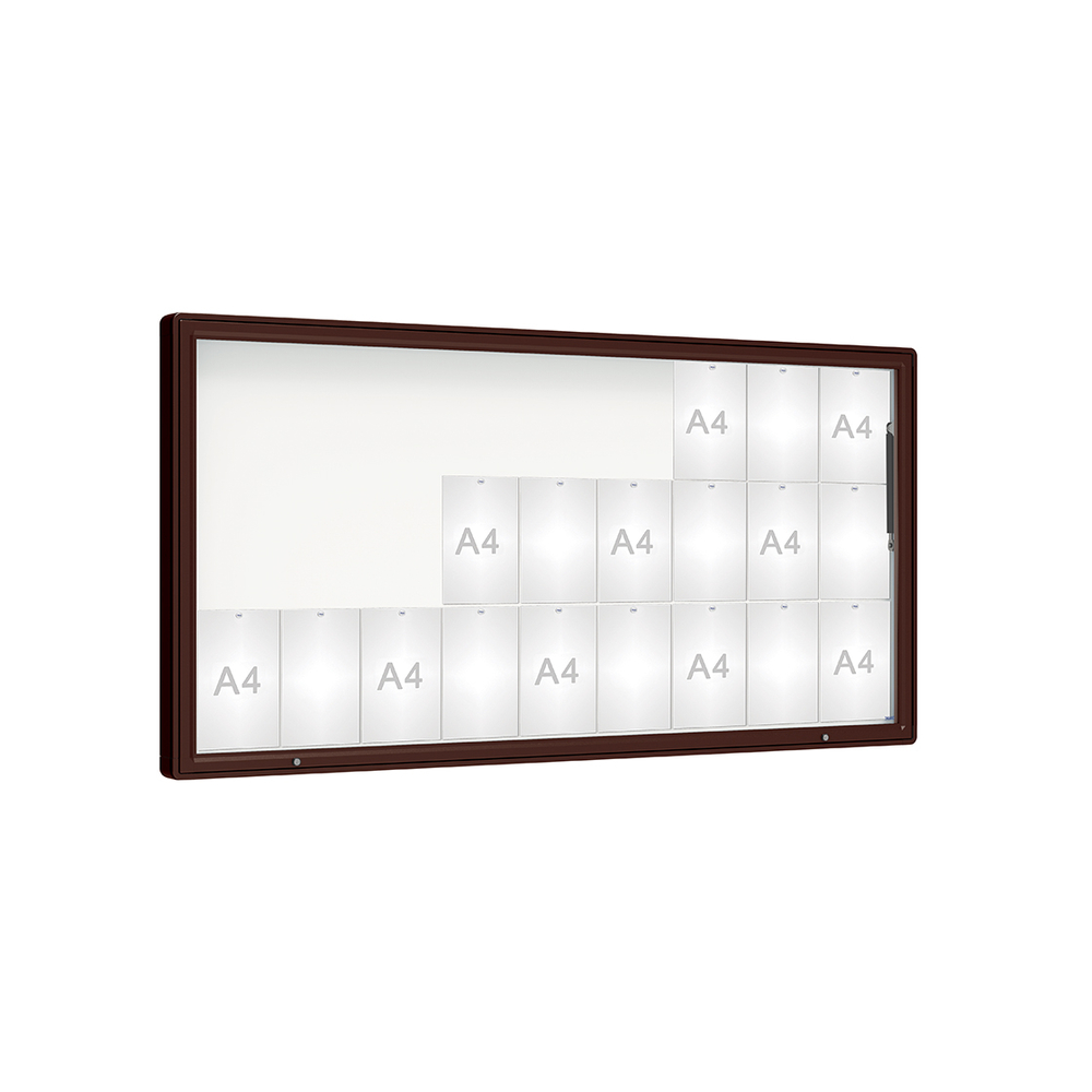 Vitrine 2000mm RAL8017 - Plexichocs - 27 A4 - 1000x2010mm - PROCITY - 410075.8017