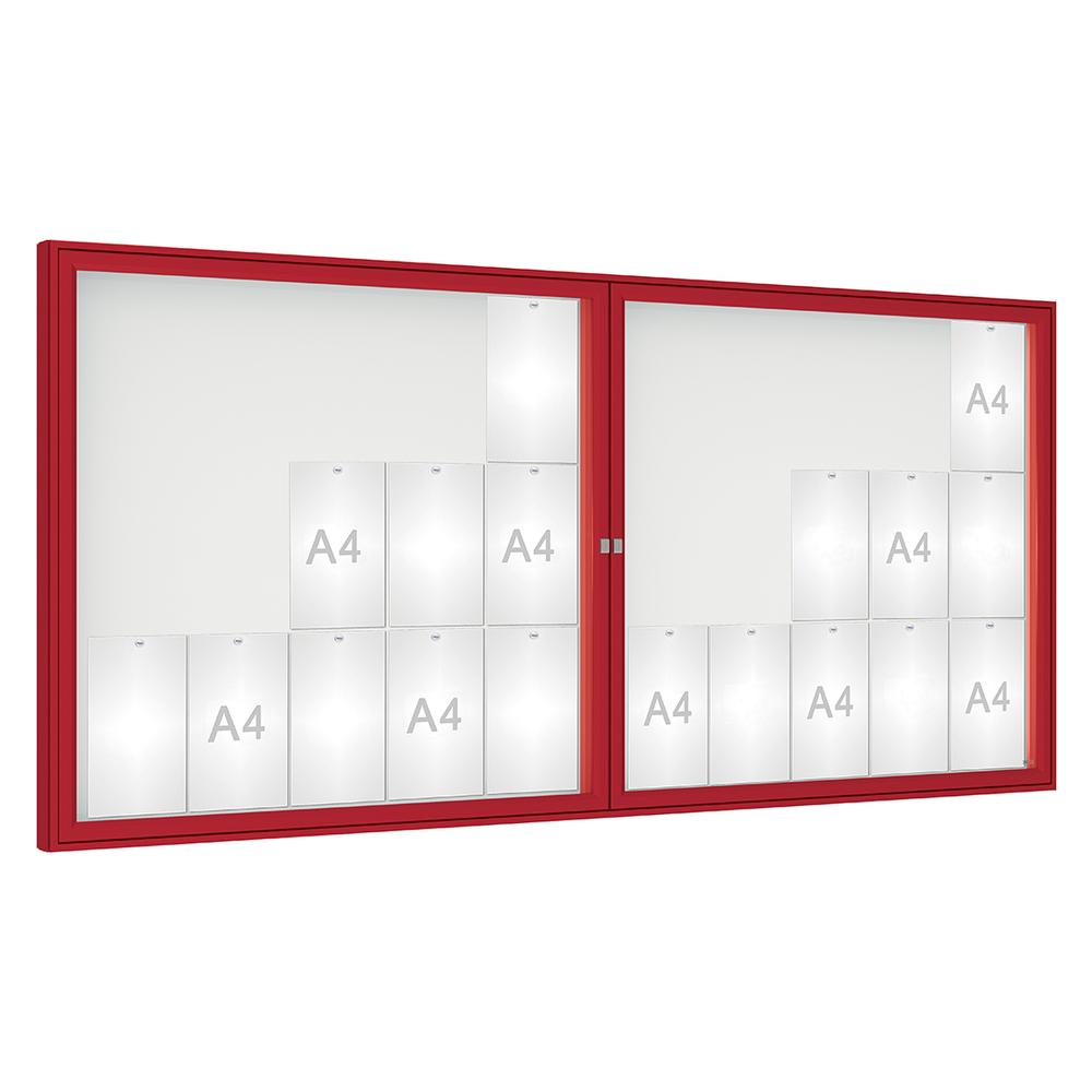 Vitrine 1000mm RAL3004 - Plexichocs - 30 A4 - 1050x2250mm - PROCITY - 414022.3004