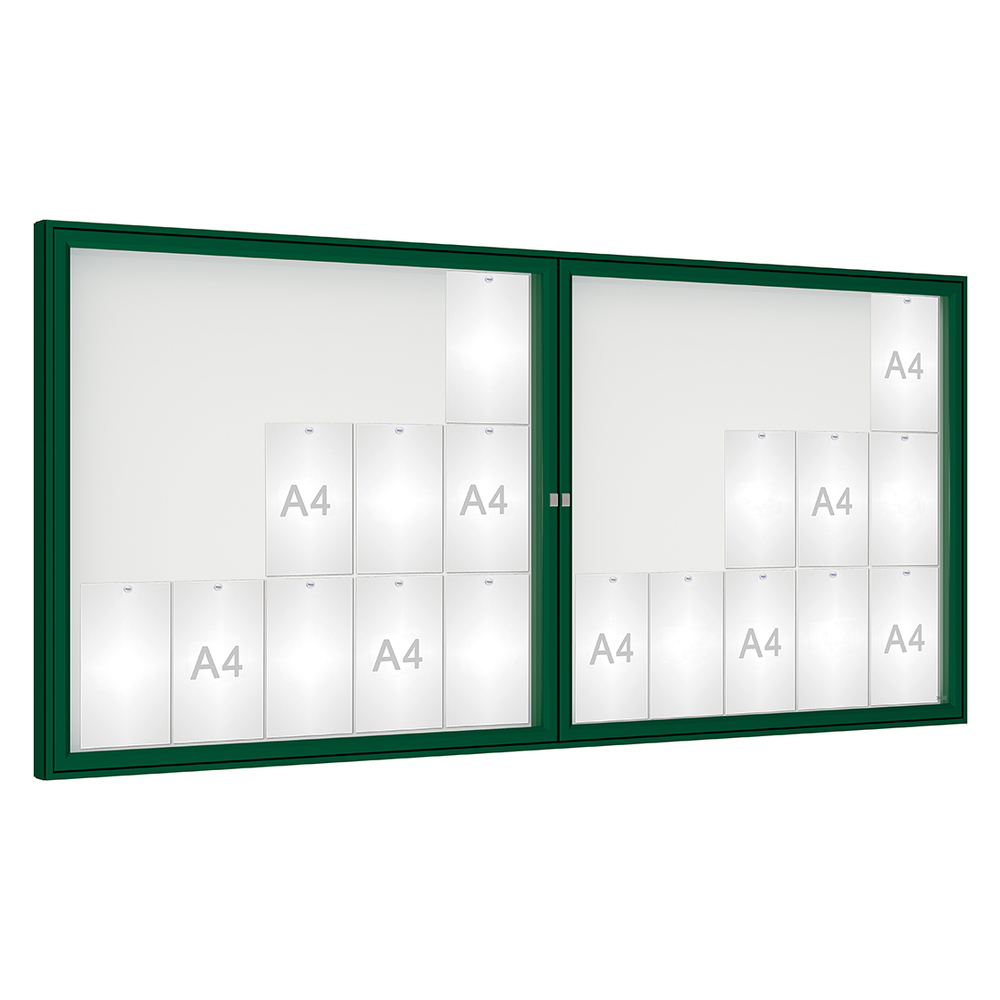 Vitrine 1000mm RAL6005 - Plexichocs - 30 A4 - 1050x2250mm - PROCITY - 414022.6005