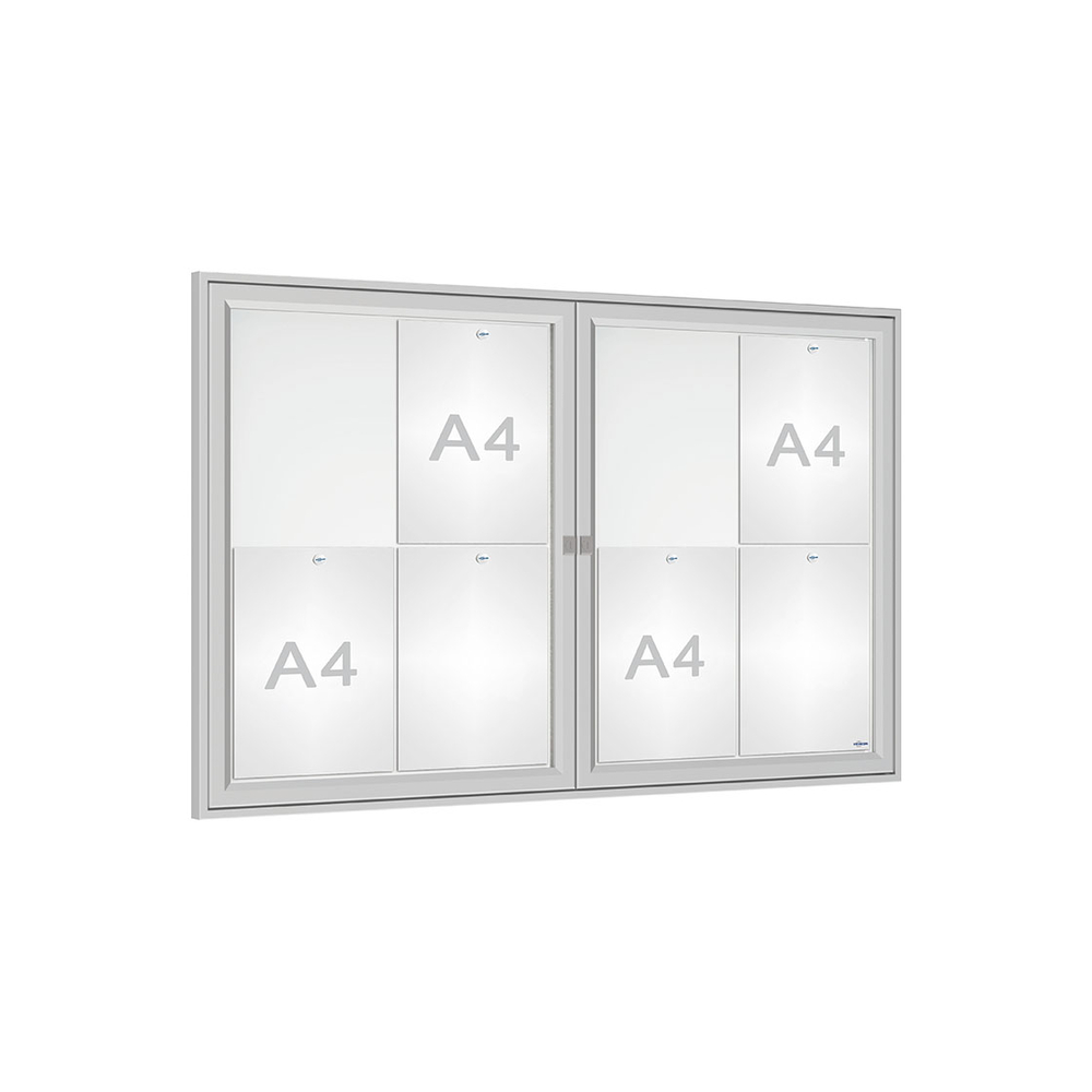 Vitrine Tradition Anodisé - 8 A4 - 750x1200mm - PROCITY - 505075.ANOD