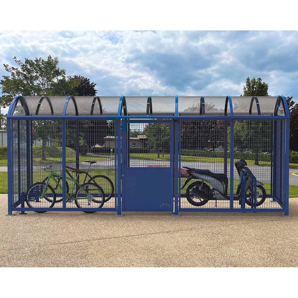Abri vélos et motos Voûte sécurisé xAspect Corten - Grillage peint - Clé européenne - PROCITY - 529096.S025