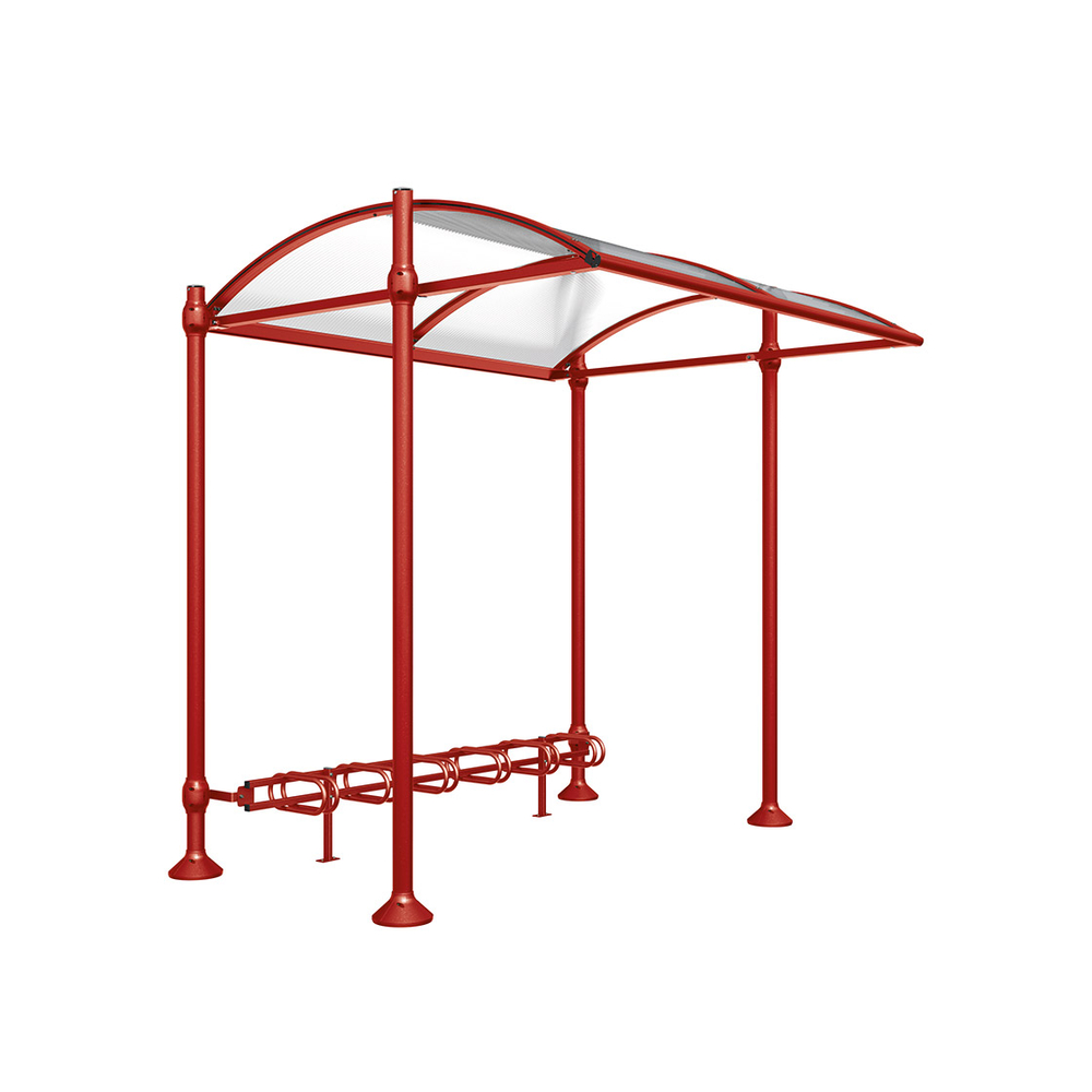 Abri vélos Province Inox brossé RAL3004 - Abri cycles initial - sans bardage - PROCITY - 529125.3004