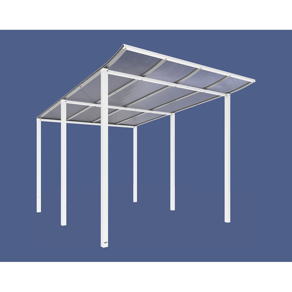Abri vélos Modulo bardages en verre RAL9010 - Sans bardage - Scellement direct - Prof 3400mm - PROCITY - 529193.9010