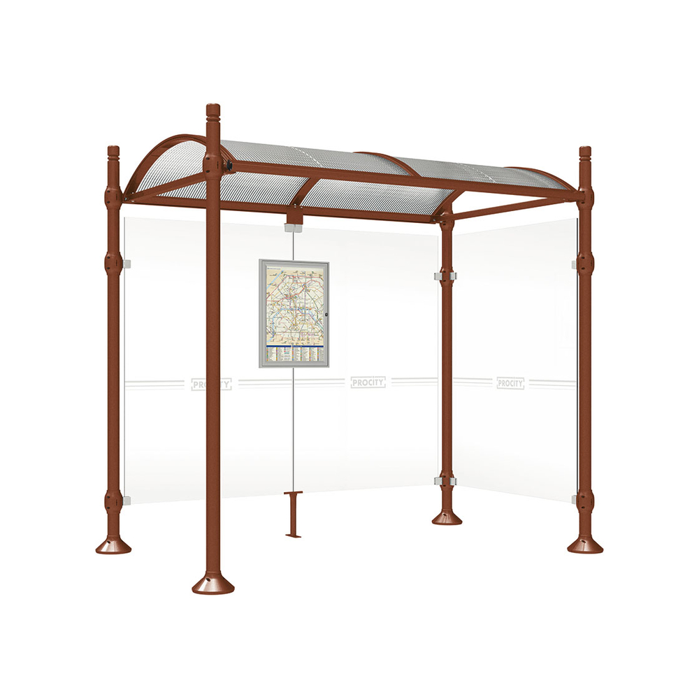 Station bus Province City Aspect Corten - 2500 mm - un bardage latéral - PROCITY - 529300.S025