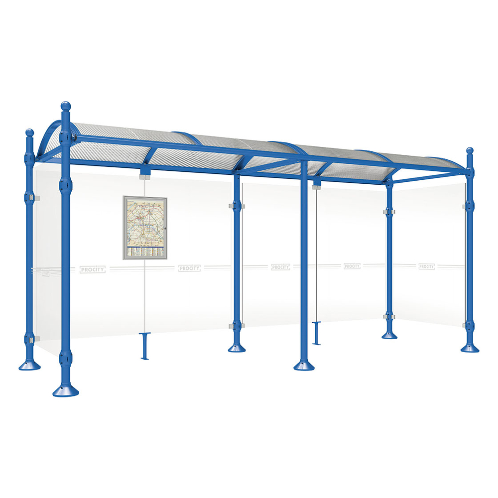 Station bus Province Boule RAL5010 - 5000 mm - deux bardages latéraux - PROCITY - 529315.5010