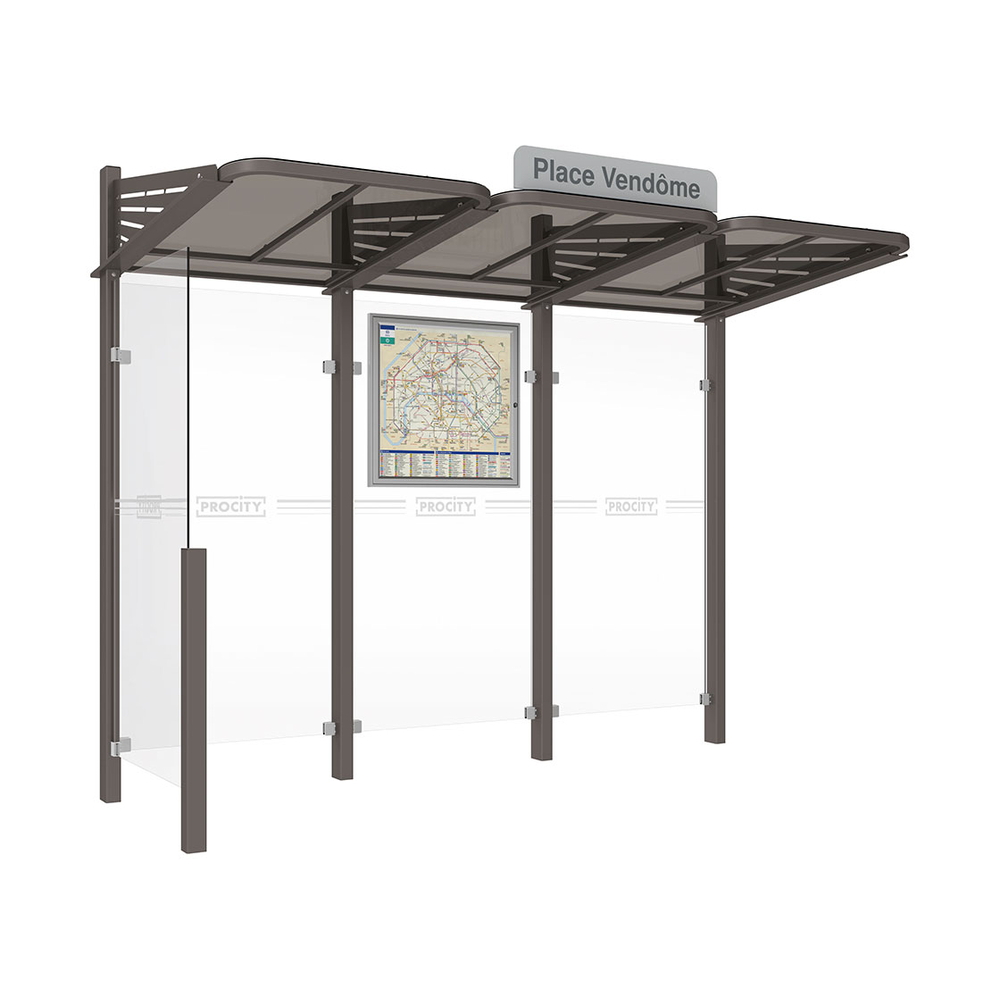 Station bus Conviviale bardages verre Gris PROCITY - 529368.GPRO