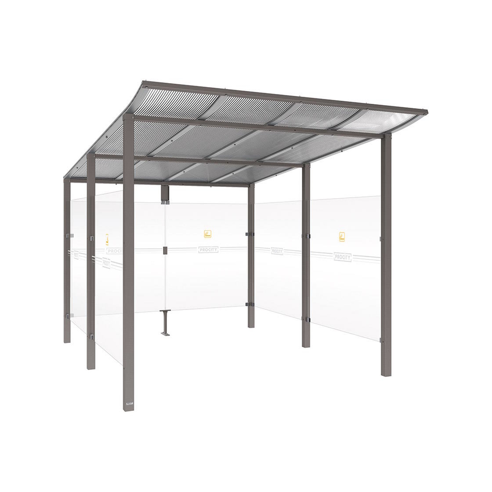 Abri fumeurs Modulo Gris PROCITY - 529576.GPRO