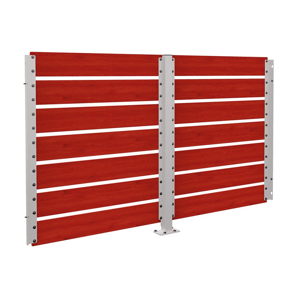 Bardage de retour avant 2500mm pour abri conteneurs Modulo RAL7044 - Stratifié acajou - 2500 mm - Scellement direct - PROCITY - 529788.7044.ACAJ