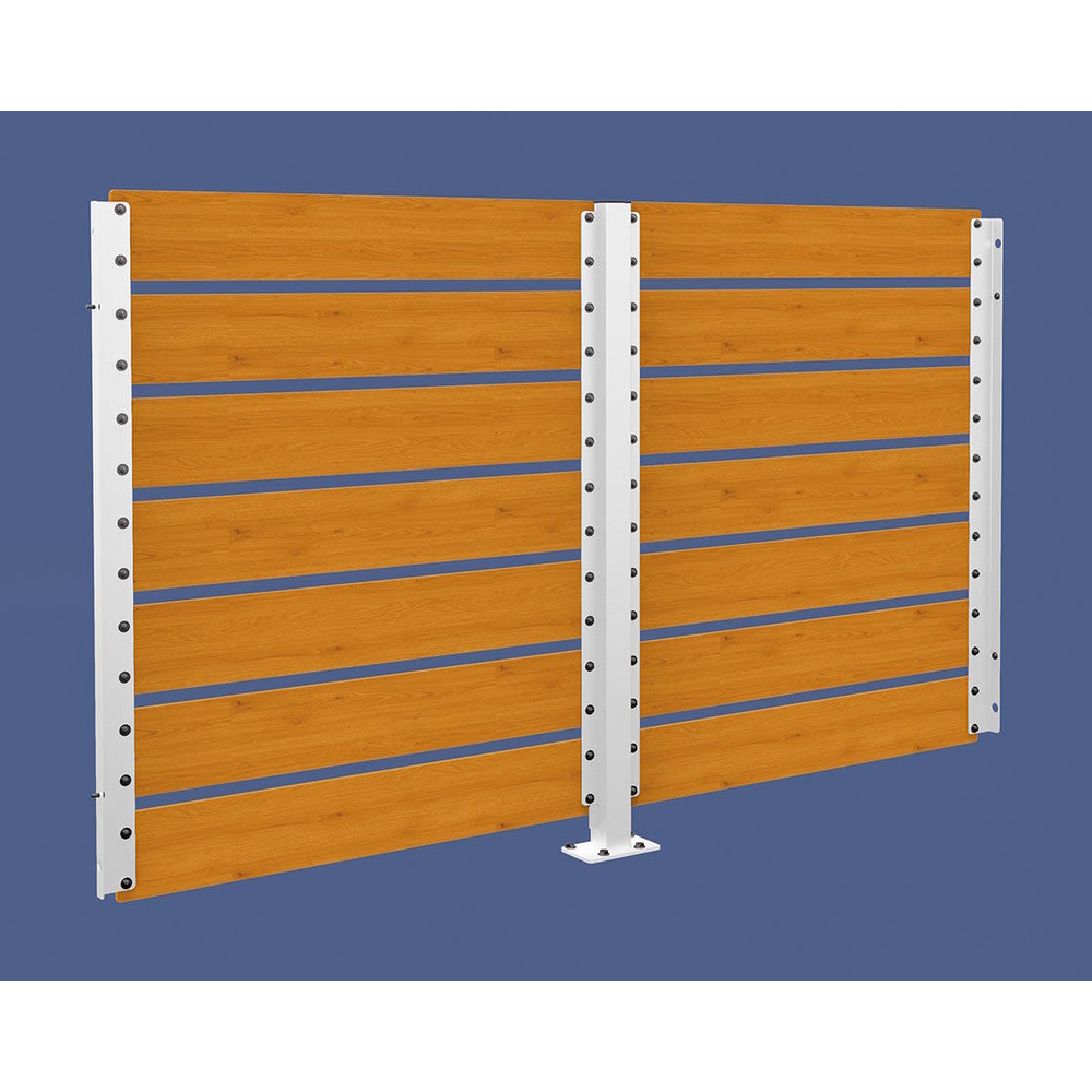 Bardage de retour avant 2500mm pour abri conteneurs Modulo RAL9010 - Stratifié chêne clair - 2500 mm - Scellement direct - PROCITY - 529788.9010.CHEC