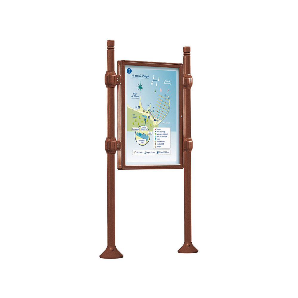 Panneau-vitrines d'information City Aspect Corten - 1200x800 - Module initial - Double face - Sans bandeau-titre - PROCITY - 540100.S025